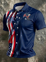 Men's America Flag Eagle Printed Shirt