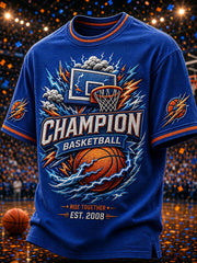 Men's Gift For Basketball Fans Print Casual Short Sleeve T-shirt