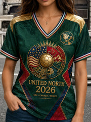 Women's Mexico Football Lover Art Printed T-shirt