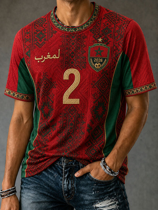Men's 2026 Morocco No. 2 Football T-shirts