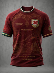Men's Welsh Dragon Printed Casual short sleeves t-shirt
