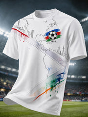Men's 2026 Football Lover Graphic Commemorative T-Shirt