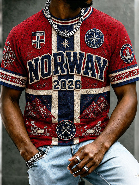 Men's Norway Football Casual Sport-Style Unisex T-Shirt