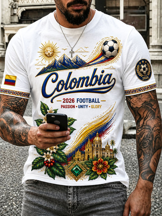 Men's 2026 Colombian Football Style T-shirt