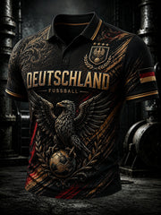 Men's Germany Football Fan Print Three-button Shirt