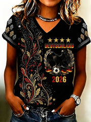 Women's Germany Football Fan Print T-shirt