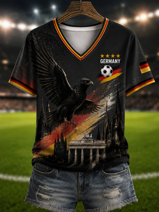 Women's German Football Fan 2026 Print T-shirt
