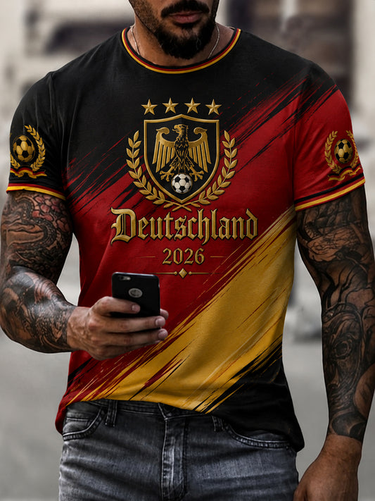 Men's Deutschland Football Fan Graphic Print T-shirt