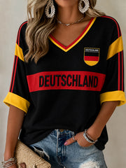 Women's Germany Football Fan Graphic Waffle T-shirt