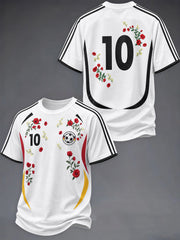 Men's Germany Jersey Style Floral Print short sleeve t-shirt