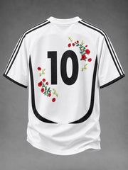 Men's Germany Jersey Style Floral Print short sleeve t-shirt