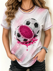 Women's Summer Fruit Football Art Design T-shirt
