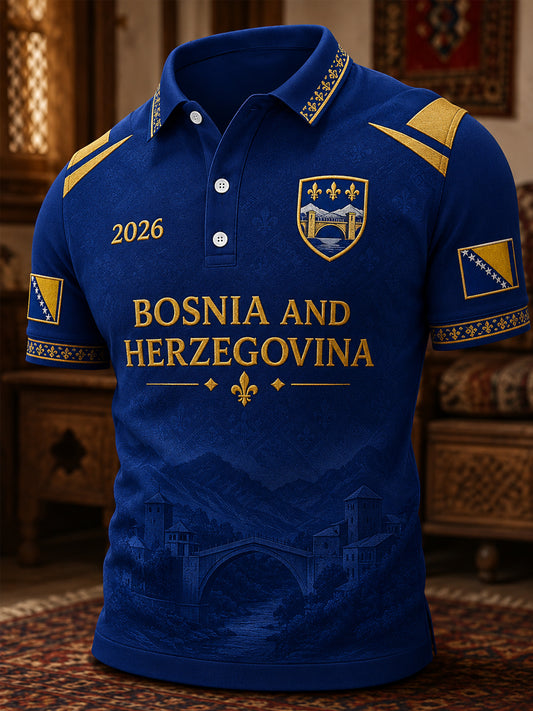 Men's Bosnia And Herzegovina Print Casual Polo