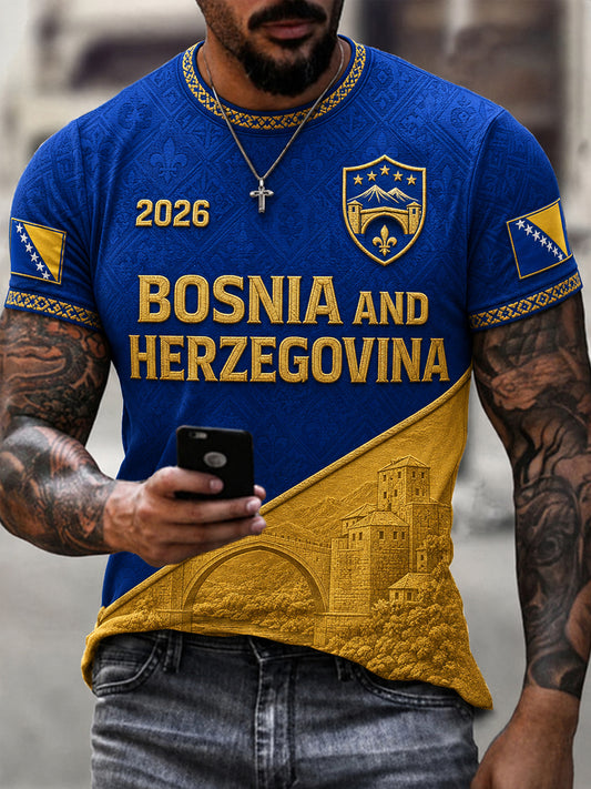 Men's Bosnia And Herzegovina Print Casual Tee