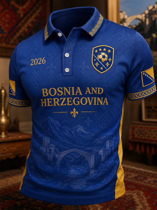 Men's Bosnia And Herzegovina Print Casual Polo