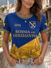 Women's Bosnia And Herzegovina Print Casual Tee