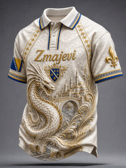 Men's Bosnia Football Lover Dragon Art ZMAJEVI Printed Casual Tops