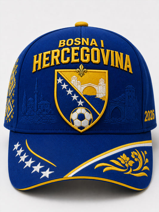 Unisex Bosnia Football Lover Art Printed Hat