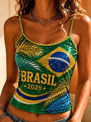 Women's Gift For Football Fans Print Casual Vest