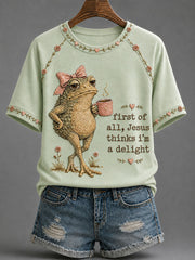 Women's 'Jesus Thinks I'm A Delight' Printed Casual T-Shirt