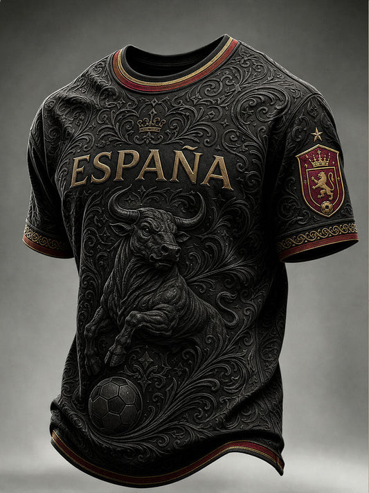 Men's Spain Football Short Sleeves T-shirt