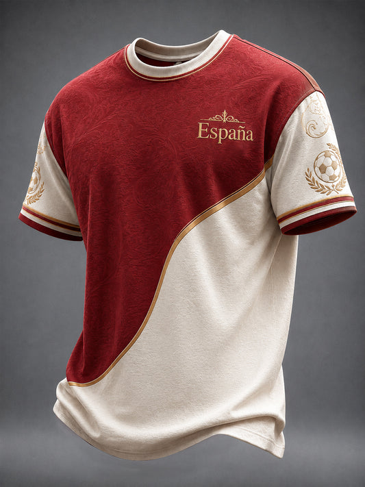 Men's Spanish Football Printed T-shirt