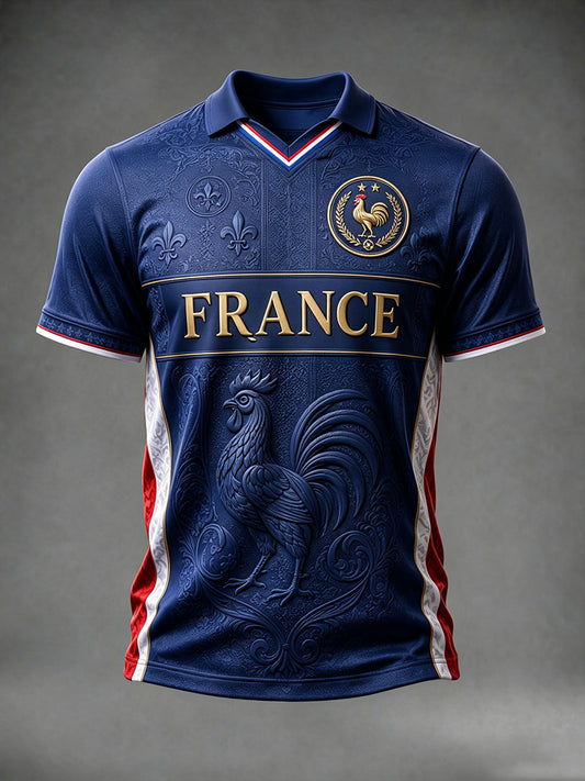 Men's France Football V-neck T-shirt