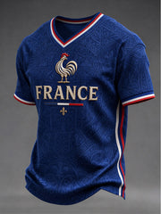 Men's France Football V-neck T-shirt