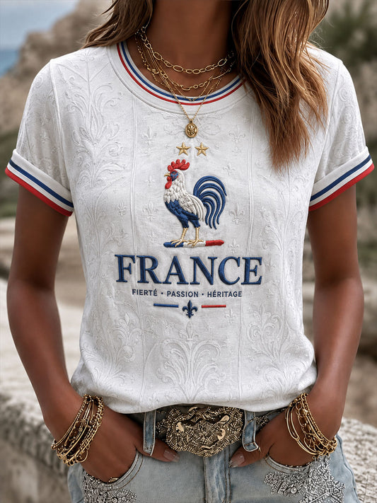 Women's France Football Short-sleeved T-shirt