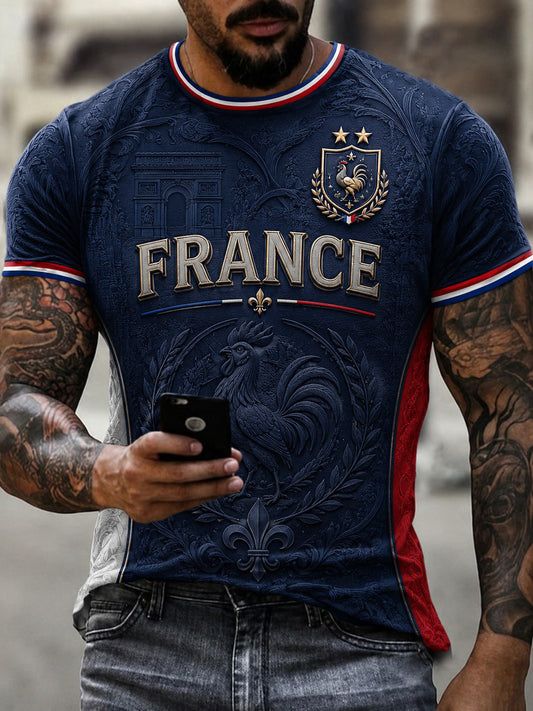 Men's France Football Printed T-shirt