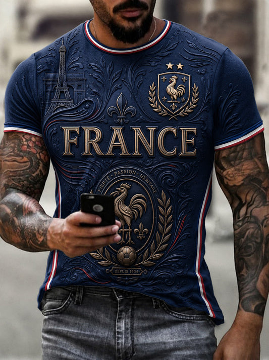 Men's France Football Printed T-shirt
