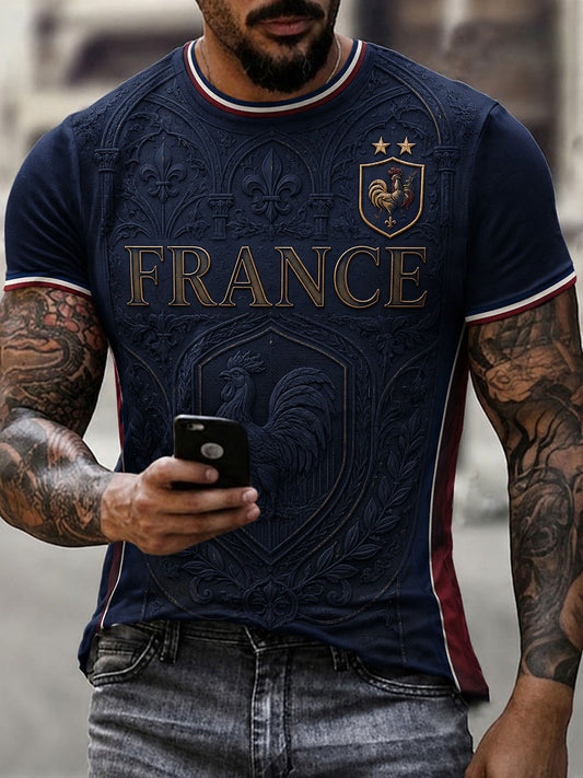 Men's France Football Printed T-shirt