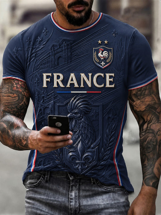 Men's France Football Printed T-shirt