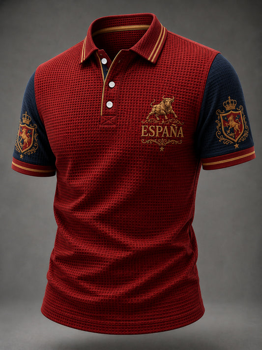 Men's Spanish Football Print Casual Top