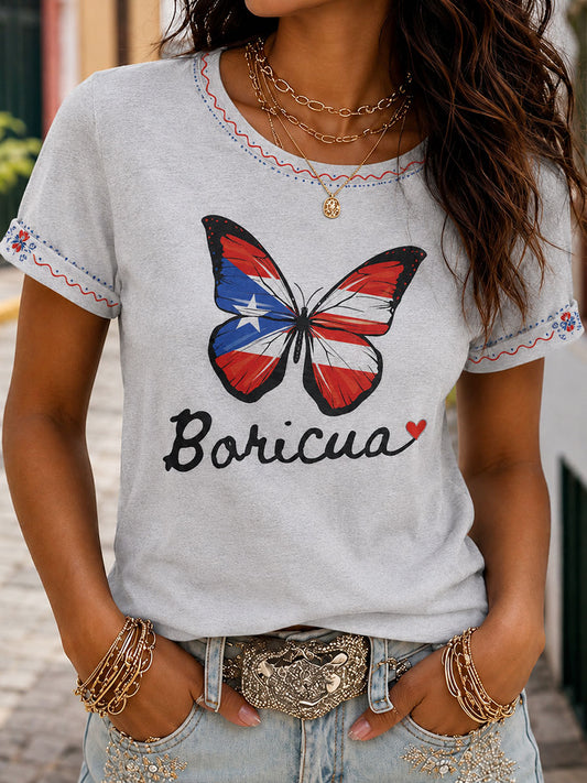 Women's Puerto Rico Pride Art Printed T-shirt