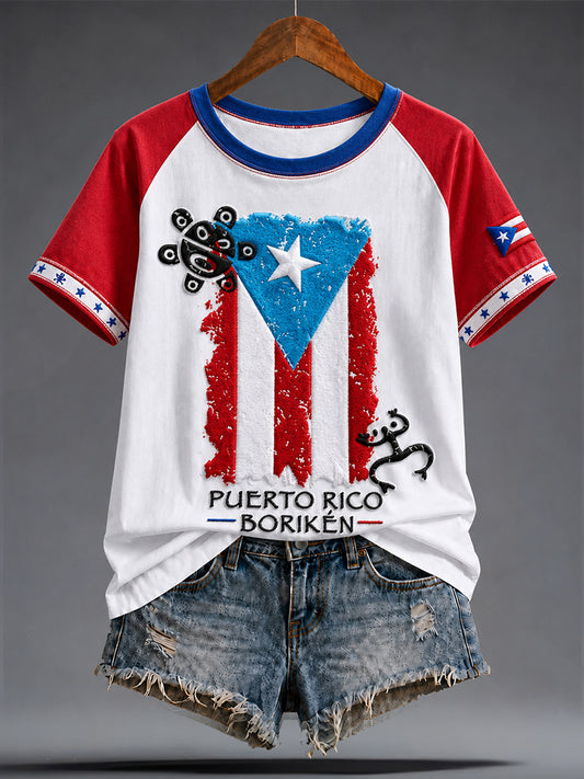 Women's Puerto Rico Art Printed T-shirt