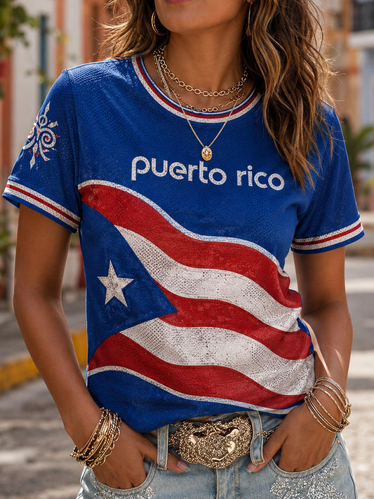 Women's Puerto Rico Pride Art Printed T-shirt