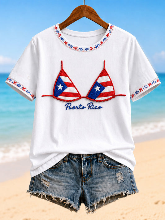 Women's Puerto Rico Art Printed T-shirt