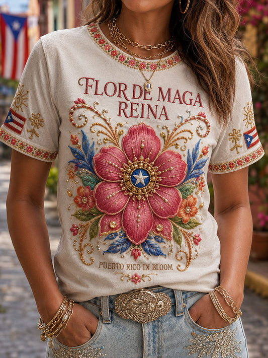 Women's Puerto Rico Pride Art Printed T-shirt