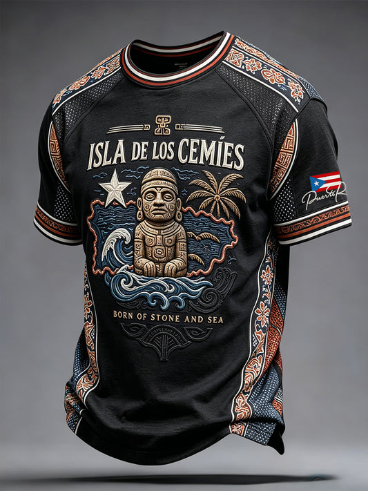 Men's Puerto Rico Pride Art Printed T-shirt