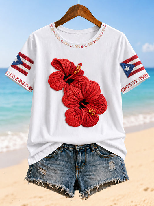 Women's Puerto Rico Art Printed T-shirt