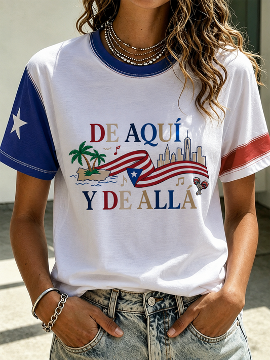 Women's Puerto Rico Printed short-sleeved T-shirt
