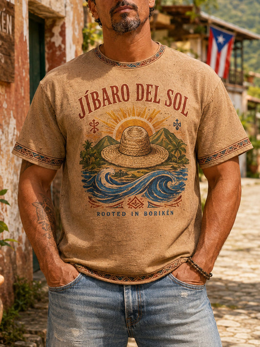 Men's Puerto Rico Pride Art Printed T-shirt
