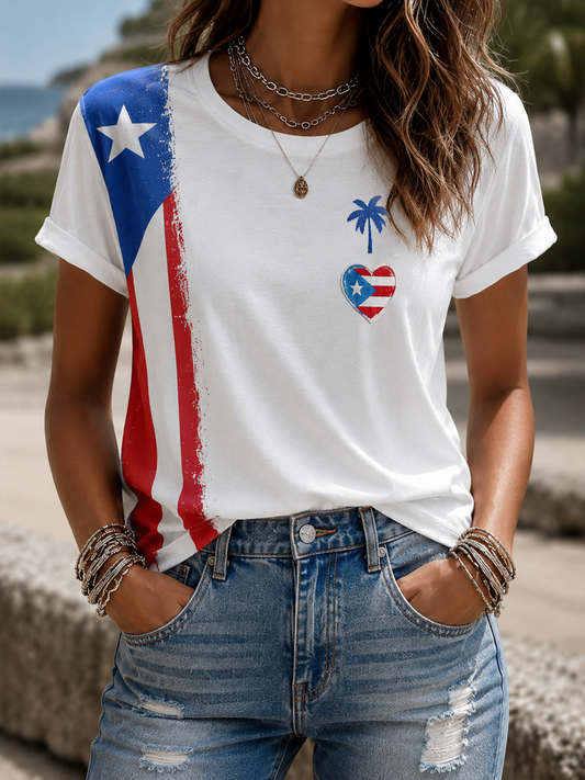 Women's Puerto Rico Printed short-sleeved T-shirt