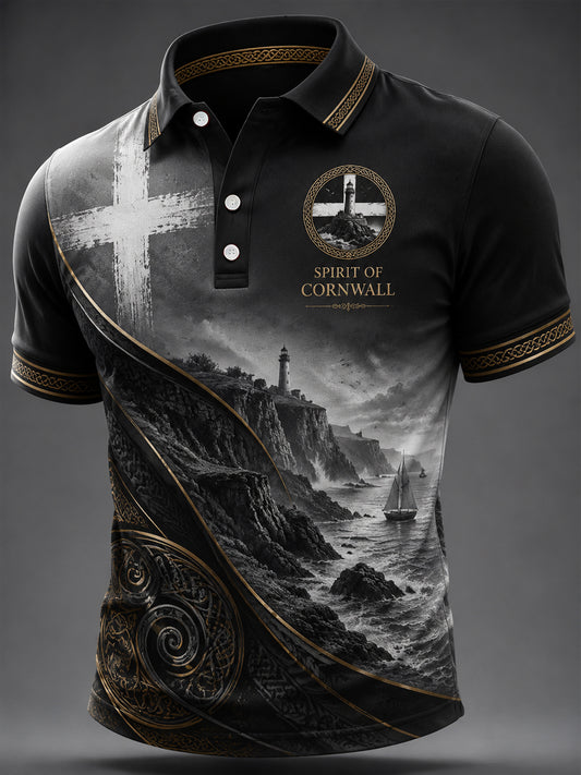 Men's Cornish Celtic-style Print Casual Top