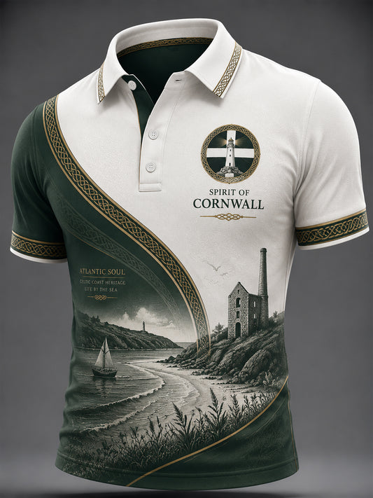 Men's Cornish Celtic-style Print Casual Top