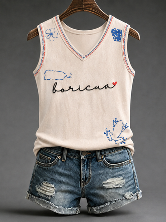 Women's Puerto Rico Pride Art Printed Vests