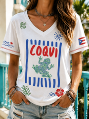 Women's Puerto Rico Printed short-sleeved T-shirt