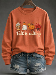 Women's 'Fall Is Calling' Printed Casual Sweatshirt