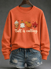 Women's 'Fall Is Calling' Printed Casual Sweatshirt